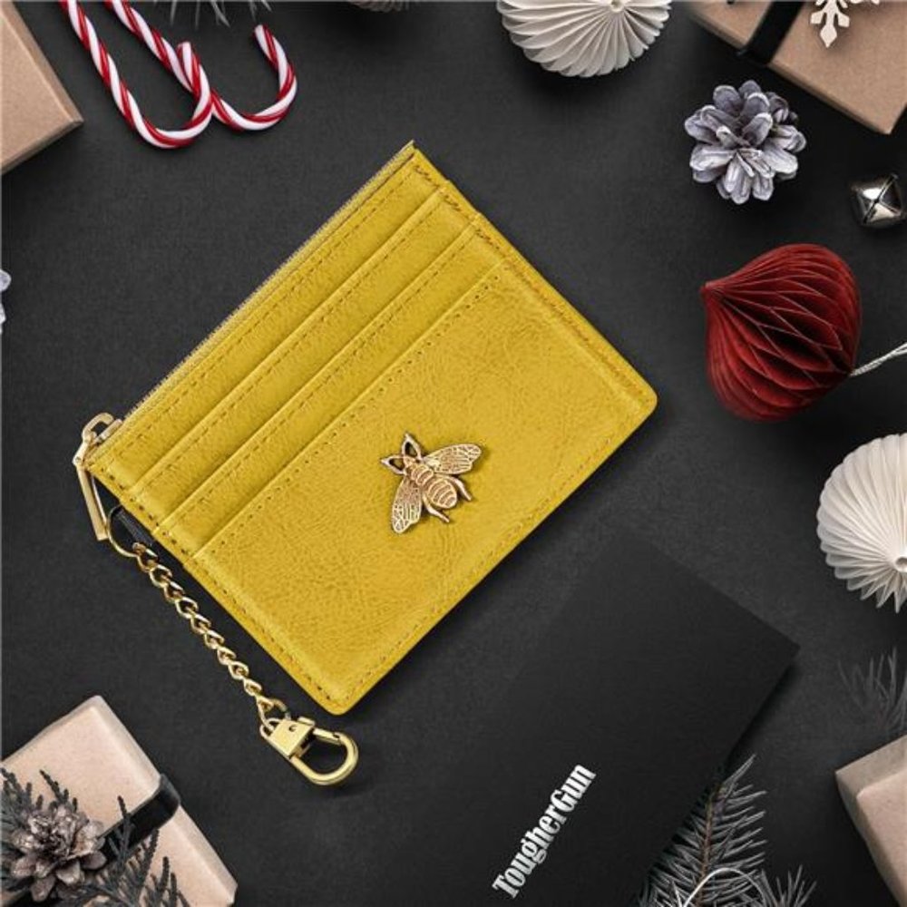 Yellow Wallet Card Holder Keychain Wallet for Women/ - Picture 4 of 6